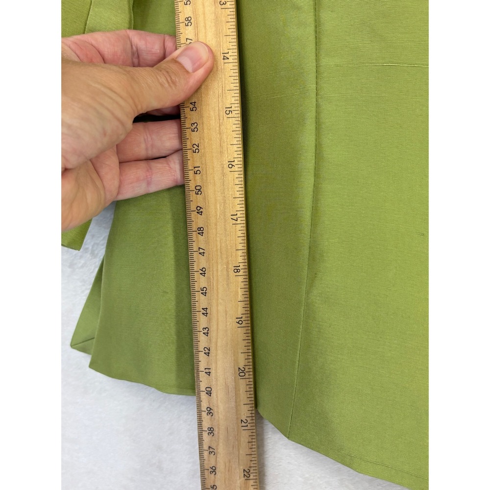 ADRIANNA PAPELL 100% SILK Green Blazer Vintage Top Womens 8 Office Work Y2K 90s - Picture 8 of 8